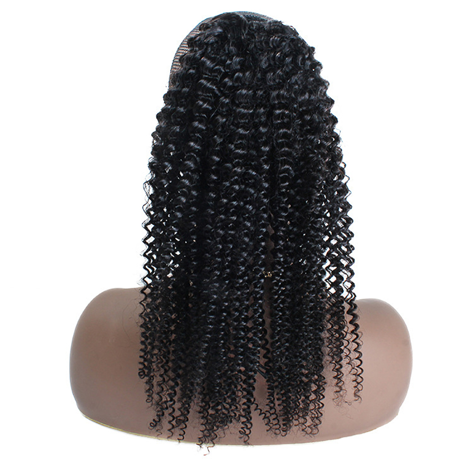 Afro Kinky Curly Human Remy Brazilian Drawstring Ponytail 1 Piece Clip In Hair Extensions 1B Pony Tail