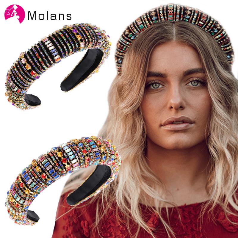 MOLANS Rainbow Bejeweled Padded Headbands Fashion Luxurious Rhinestones Sponge Hairbands for Women Sparkly Novelty Headbands
MOLANS Rainbow Bejeweled Padded Headbands Fashion Luxurious Rhinestones Sponge Hairbands for Women Sparkly Novelty Headbands