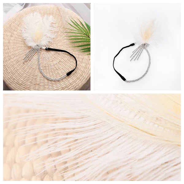 Gatsby Bridal Feather Headband Indian Bohemian Headgear Headdress Women Girls Children