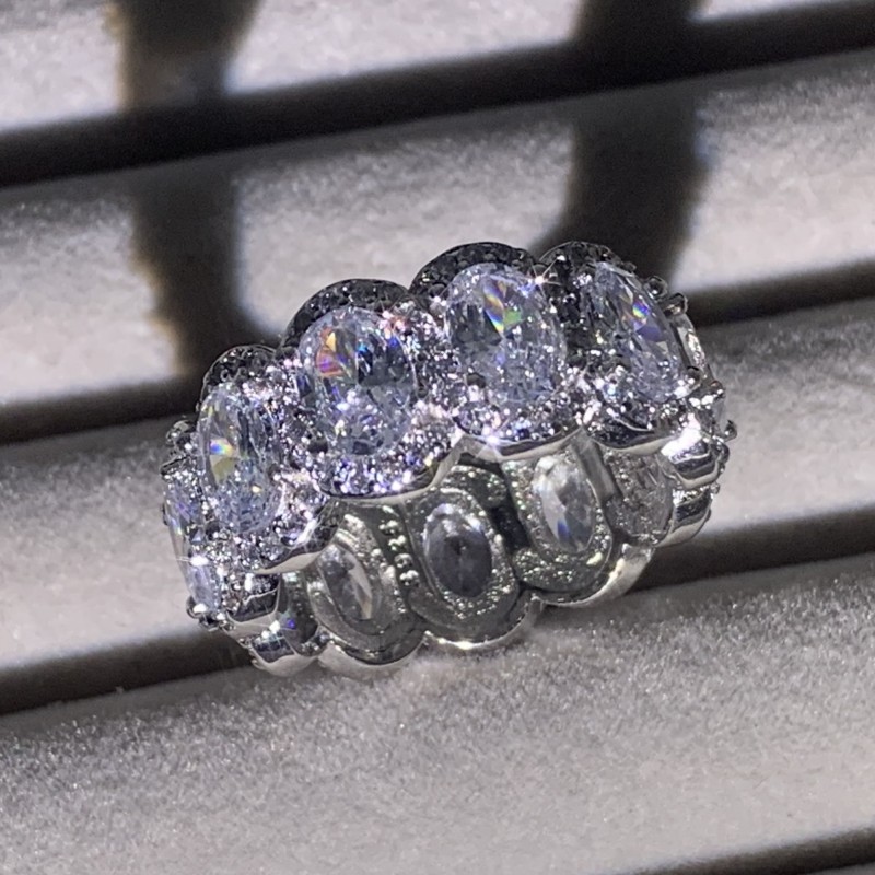 Sparkg : Sterg Sier Multi Topaz CZ Dia Gemstone Promise Ring for Women