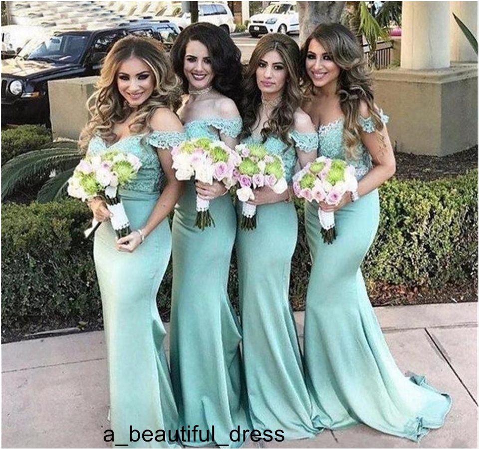 Formal Dresses Bridesmaids Bestsale Off the Shoulder Bridesmaid Dresses Mermaid Bridesmaid Dress Floor Length for teens Wedding Party