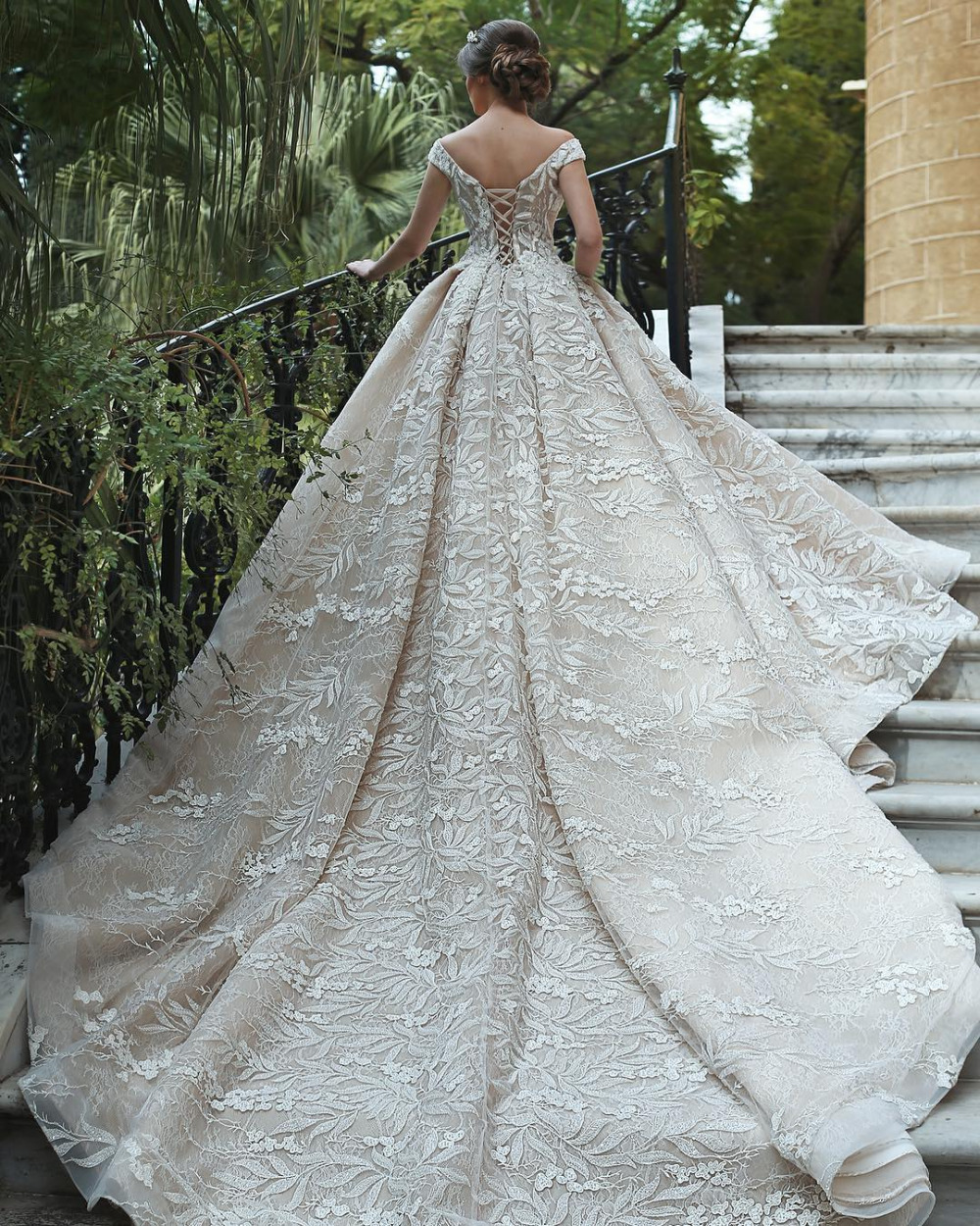 lace ball gown dresses off the shoulder vestidos appliqued bridal gowns arabic dubai plus size country wedding dress