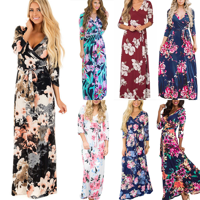 Robe Femme Ete 2020 Bohemia Chiffon Beach Dresses Short Sleeves Printing Floral Maxi Dress for Women, Black;pink
Robe Femme Ete 2020 Bohemia Chiffon Beach Dresses Short Sleeves Printing Floral Maxi Dress for Women, Black;pink