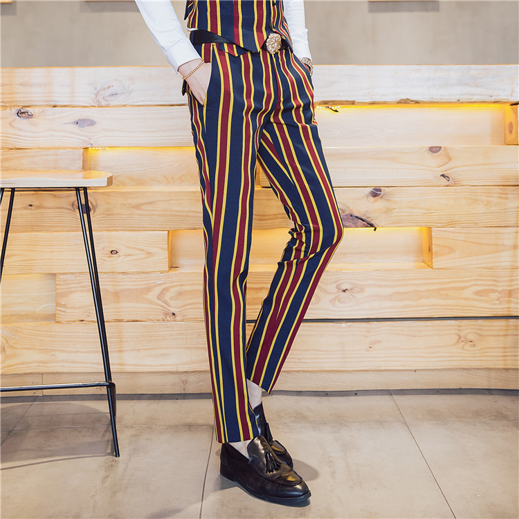 Fashion Stripe Nightclub Male Suit Pants Men Stripe Pants Mens Singer Personality Stage Show Trousers Dress Slim Fit Mens, Yellow
Fashion Stripe Nightclub Male Suit Pants Men Stripe Pants Mens Singer Personality Stage Show Trousers Dress Slim Fit Mens, Yellow