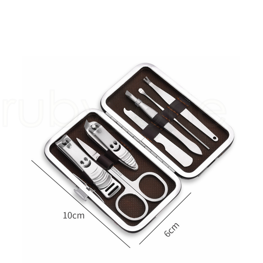 Nail Care Tools Manicure Sets Nail Clippers Nail Scissors Tweezer Manicure Pedicure Set Travel Grooming Kit 7pcs/Set De Manicura De Unas