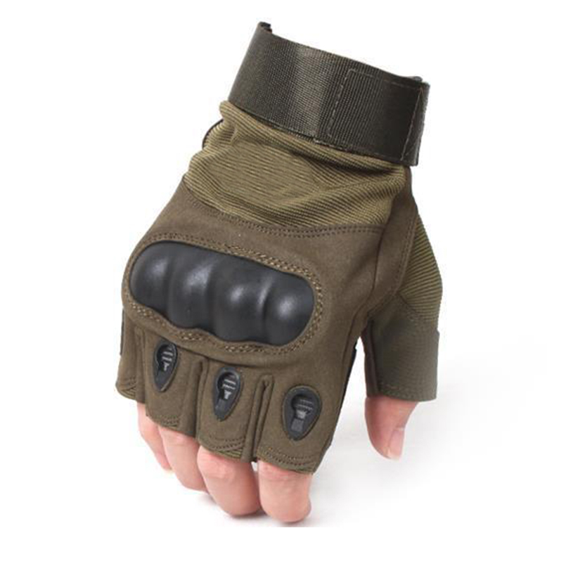 Fashion-men and women sports half-finger gloves tactical gloves Army Fighting slip joint carbon fiber shell