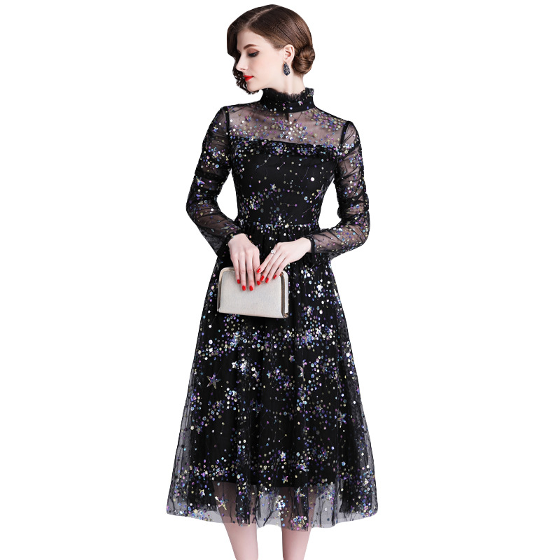2020 Dress Summer Women' Sequin Woman Party Night Lace Dress Tulle Long Sleeve Slim Mesh Ladies Spring Black Dresses New
2020 Dress Summer Women' Sequin Woman Party Night Lace Dress Tulle Long Sleeve Slim Mesh Ladies Spring Black Dresses New