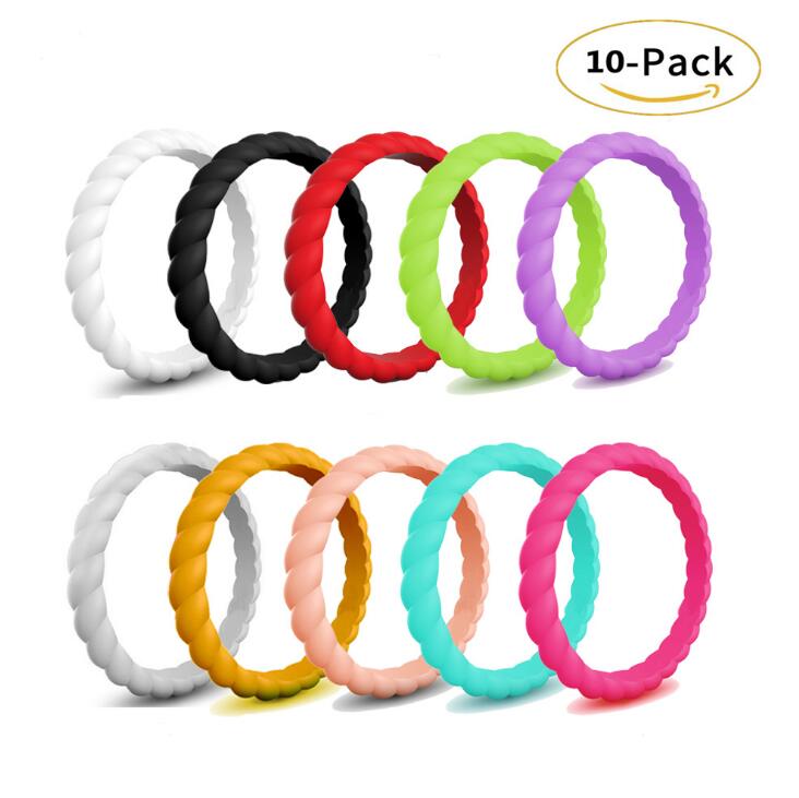 Silicone Wedding Ring for Women10 PacksThin Stackable Braided Rubber Wedding Bands Antibacterial Comfortable Durable Affordable Fashion Eleg
Silicone Wedding Ring for Women10 PacksThin Stackable Braided Rubber Wedding Bands Antibacterial Comfortable Durable Affordable Fashion Eleg