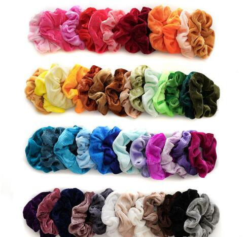 50Colors Solid Girls Velvet Elastic Hair Scrunchie Scrunchy Head Band Ponytail Hairbands Girls Hair Rope Hair Accessories GB1682