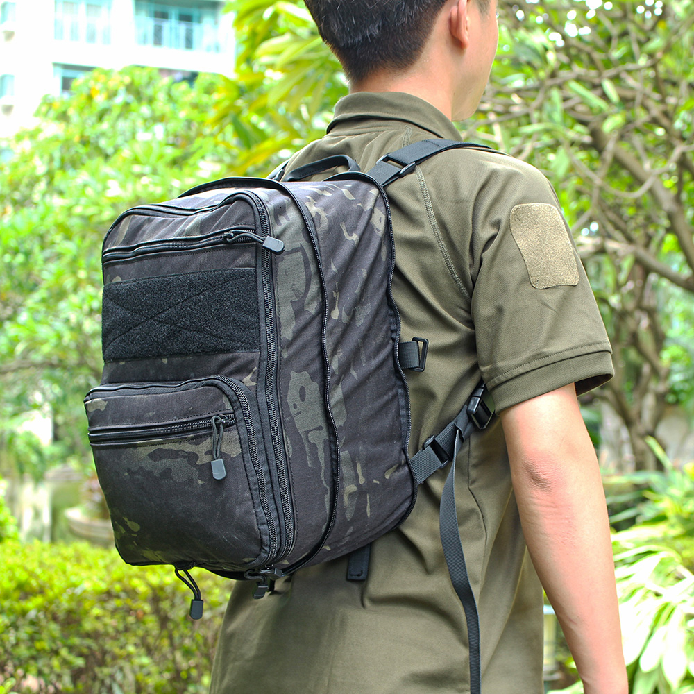 Flatpack D3 Tactical Backpack Hydration Carrier Molle Pouch Airsoft Gear Multipurpose Vest Assault Softback Travel Bag T190922