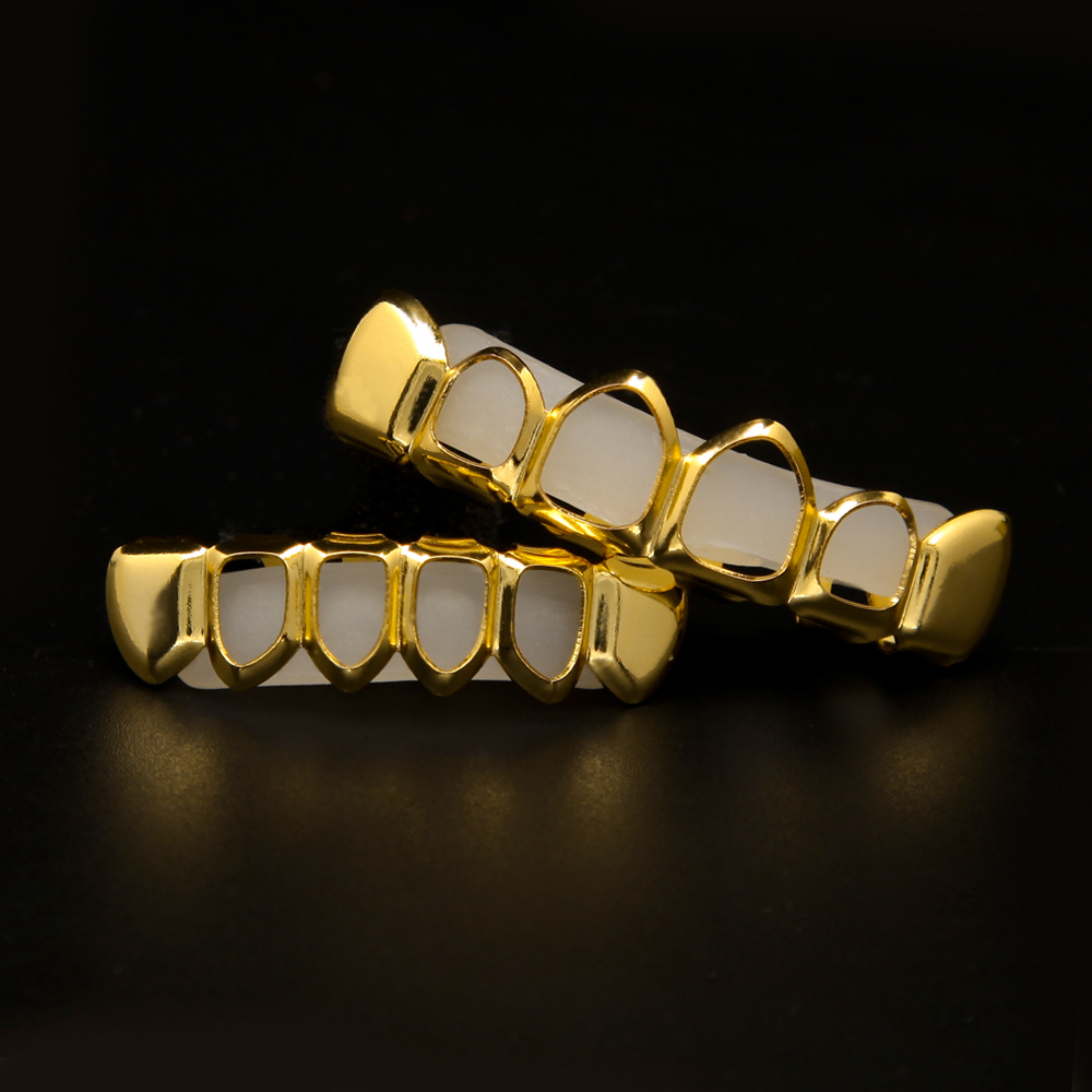Gold Color Bottom Lower Teeth Four Open Face Tooth Grills Top and Bottom Teeth Set Silver And Gold Tone Hip Hop Grills Set
Gold Color Bottom Lower Teeth Four Open Face Tooth Grills Top and Bottom Teeth Set Silver And Gold Tone Hip Hop Grills Set