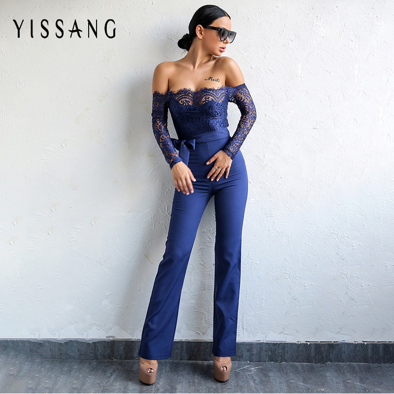 Yissang Elegant Off The Shoulder Lace Women Jumpsuit Black Long Sleeve Fitted Sexy Romper Backless Playsuit Macacao Feminino Y19051501
Yissang Elegant Off The Shoulder Lace Women Jumpsuit Black Long Sleeve Fitted Sexy Romper Backless Playsuit Macacao Feminino Y19051501