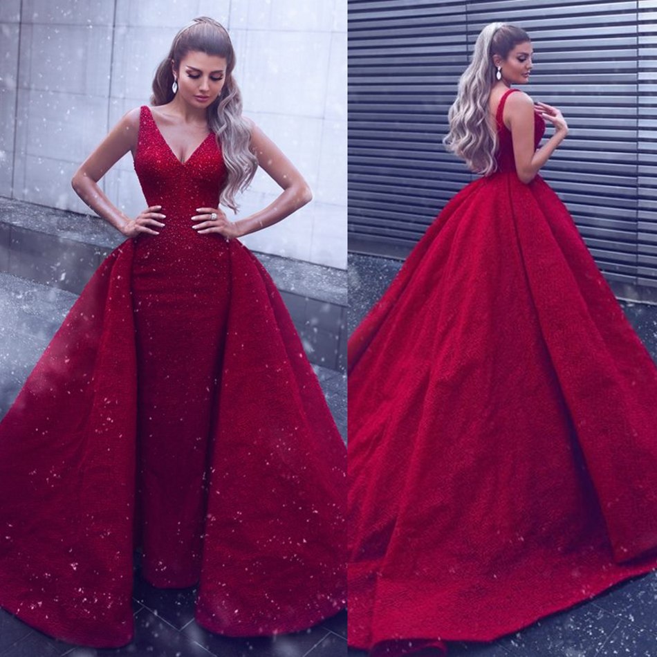 Sequined Red Shiny Prom Dresses Mermaid With Detachable Train V Neck Evening Gowns Custom Formal Party Dress robes de soirée, Dark green
Sequined Red Shiny Prom Dresses Mermaid With Detachable Train V Neck Evening Gowns Custom Formal Party Dress robes de soirée, Dark green