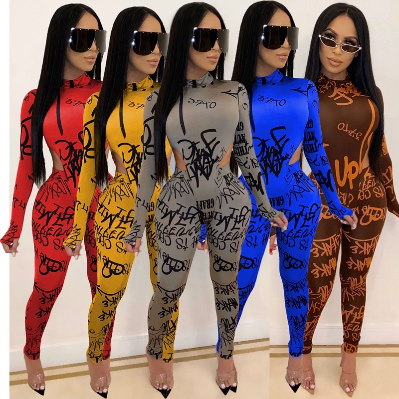 ZOOEFFBB Two Piece Set Women 2020 Fall Winter Rave Festival Clothing Bodysuit Top Pant Matching Sets Sexy Club Birthday Outfits CX200701