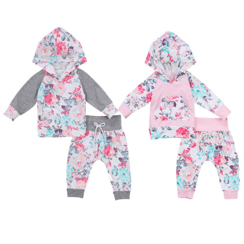 Autumn Newborn Kid Baby Girl Clothes Set Long Sleeve Flower Hooded Tops Pants Girls Clothing Floral Cute Cotton Outfits 2PCs, Gray
Autumn Newborn Kid Baby Girl Clothes Set Long Sleeve Flower Hooded Tops Pants Girls Clothing Floral Cute Cotton Outfits 2PCs, Gray