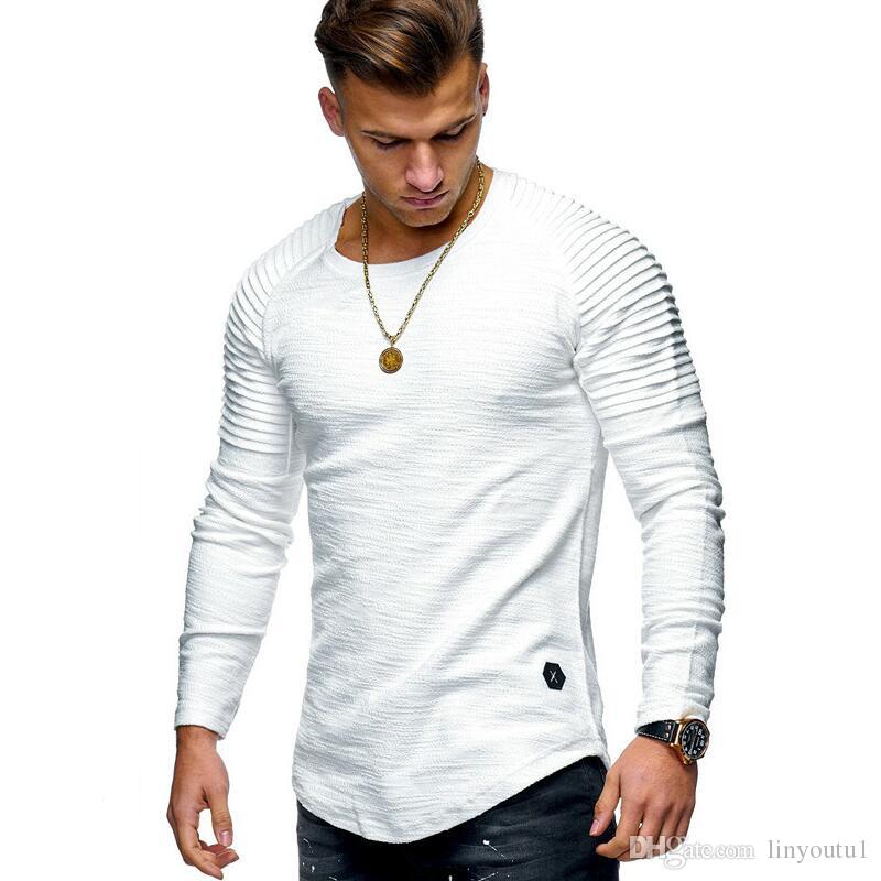hot sale New Spring Fashion O-Neck Slim Fit Long Sleeve T Shirt Men Trend Casual Mens T-Shirt Europe and America T Shirts