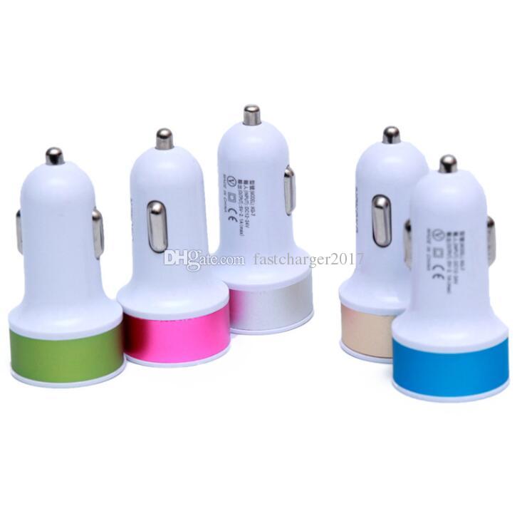 Dual USB 5V 2.1A Car Charger Auto Power adapter Chargers for iPhone 7 8 x 11 12 13 14 15 pro max samsung S20 S23 huawei android phone pc gps