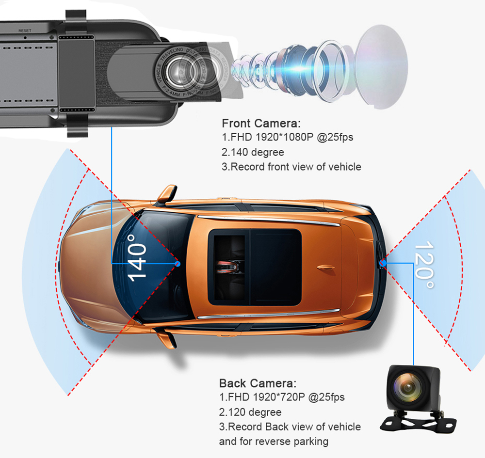 10 inch 4G Car Rear View Mirror ADAS 1080p Dual Lens Video Recorders G-sensor Rearview Mirror GPS Navigator