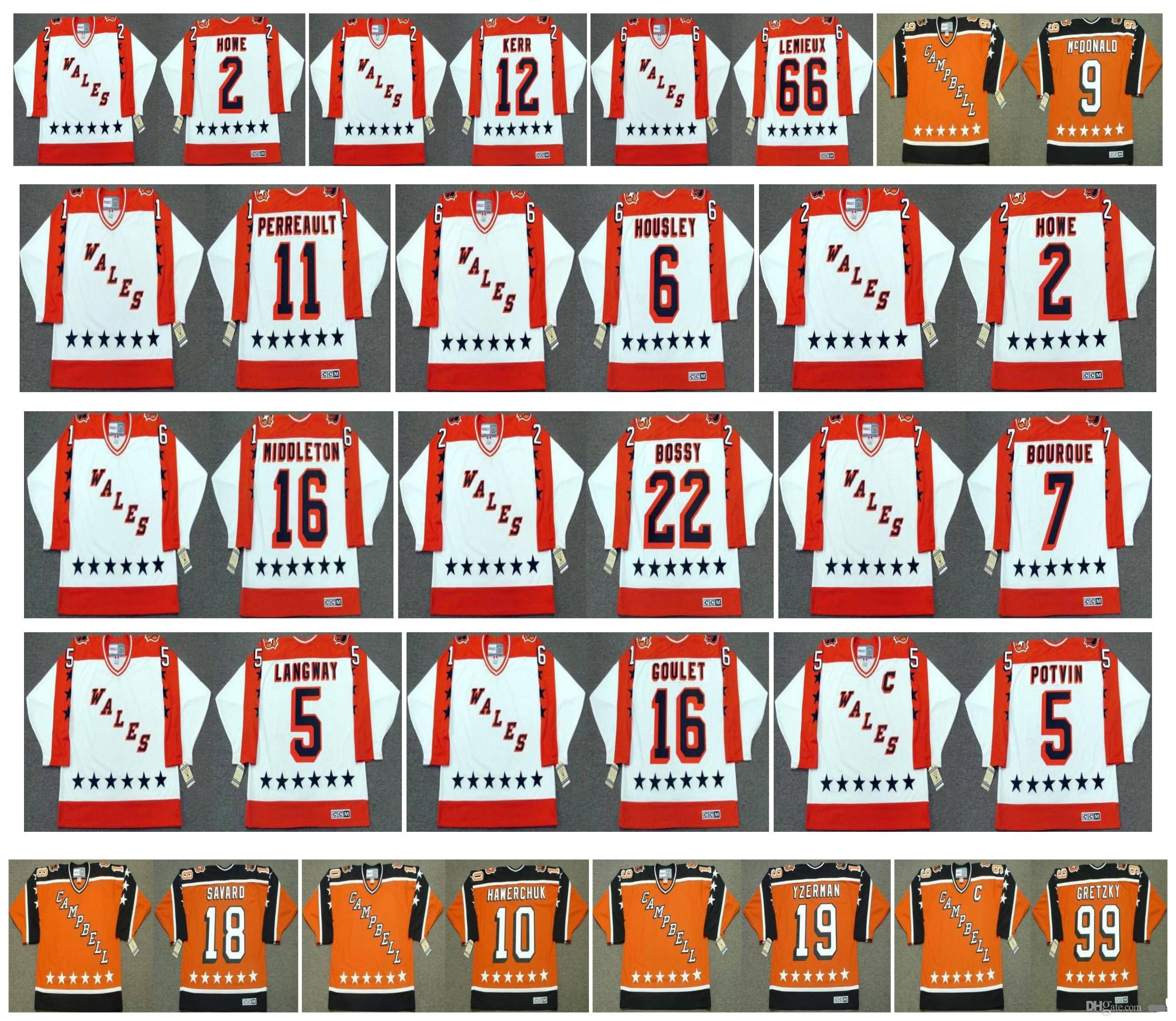 1984 Wales All Star Jerseys 66 Mario Lemieu 5 POTVIN 22 BOSSY 5 Rod Langway 16 MICHEL GOULET 16 RICK MIDDLETON 7 BOURQUEPERREAULT Hockey, Colour 5
1984 Wales All Star Jerseys 66 Mario Lemieu 5 POTVIN 22 BOSSY 5 Rod Langway 16 MICHEL GOULET 16 RICK MIDDLETON 7 BOURQUEPERREAULT Hockey, Colour 5