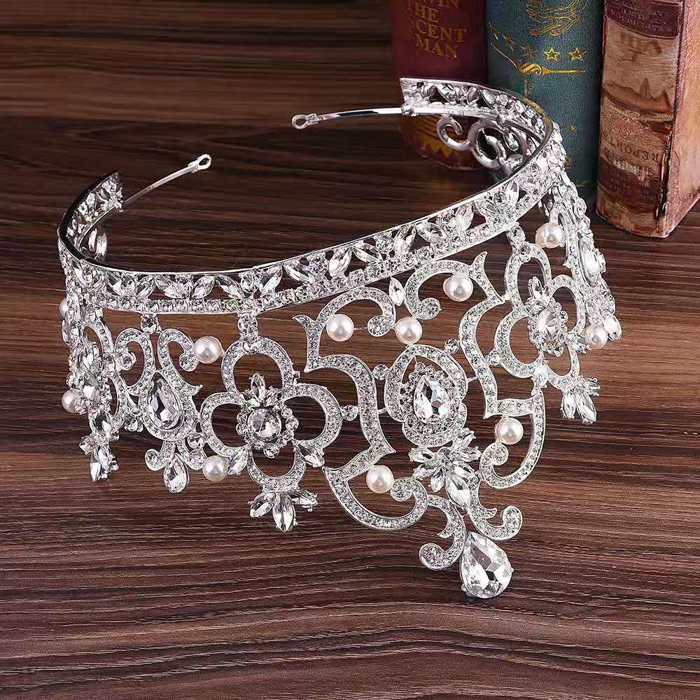 Headpieces bride crown European and American baroque birthday princess hair ornaments Bride's crystal Pearl Rhinestone Wedding Accessor, Silver
Headpieces bride crown European and American baroque birthday princess hair ornaments Bride's crystal Pearl Rhinestone Wedding Accessor, Silver