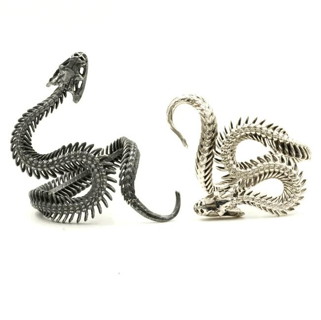 Retro Vintage Fashion Jewelry 925 Silver Cobra ring Hot Sale Party Popular Women Men Snake Adjustable Open Ring for Lovers' Gift