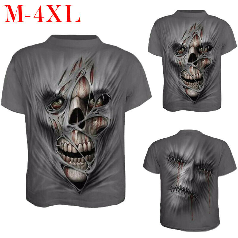 Men`s O Neck Bodybuilding Tops Slim Fit Gym Clothing 3D Printed Skull T-shirt, White;black
Men`s O Neck Bodybuilding Tops Slim Fit Gym Clothing 3D Printed Skull T-shirt, White;black