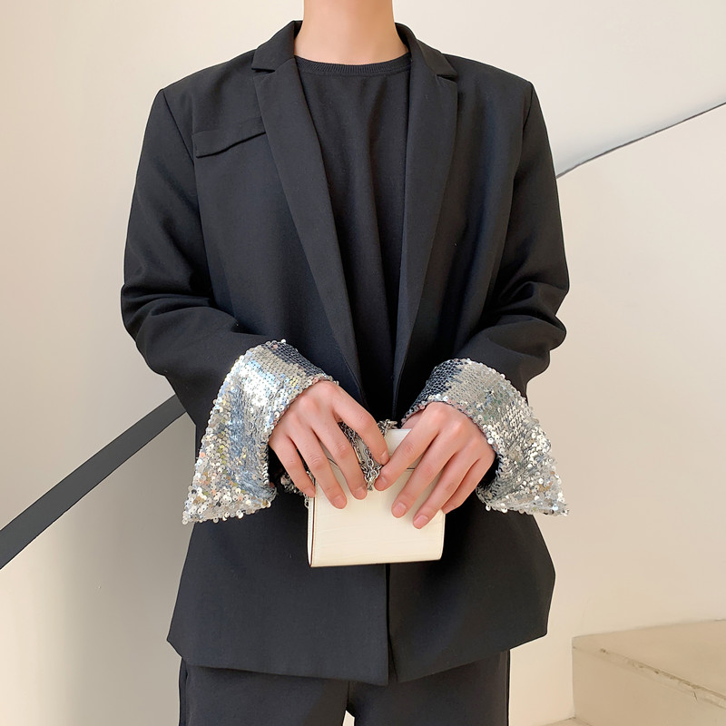 Stage Clothes Men Sequins Sleeve Casual Suit Jacket Overcoat Male Women Vintage Fashion Blazer Coat Outerwear, 634
Stage Clothes Men Sequins Sleeve Casual Suit Jacket Overcoat Male Women Vintage Fashion Blazer Coat Outerwear, 634