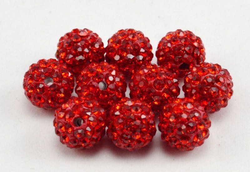 10mm 5 Rows Double Holes AB Soft Clay Bala Resin Beads Loose Inlaid Round Rhinestone Ball Shambala Bead Bracelet Necklace Accessories