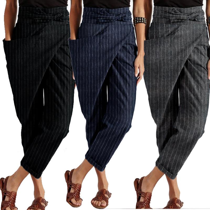 Women Striped Trousers ZANZEA 2020 Stylish Asymmetrical Harem Pants Causal Lace Up Long Pantalon Palazzo Female Plus Size Turnip, Black
Women Striped Trousers ZANZEA 2020 Stylish Asymmetrical Harem Pants Causal Lace Up Long Pantalon Palazzo Female Plus Size Turnip, Black