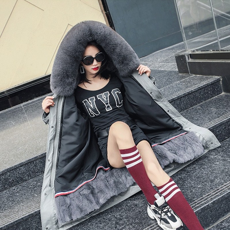 Waterproof Real Fur Coat long Parka Winter Jacket Women Natural Fur Collar Hooded Thick Warm Outerwear Detachable, Gray
Waterproof Real Fur Coat long Parka Winter Jacket Women Natural Fur Collar Hooded Thick Warm Outerwear Detachable, Gray