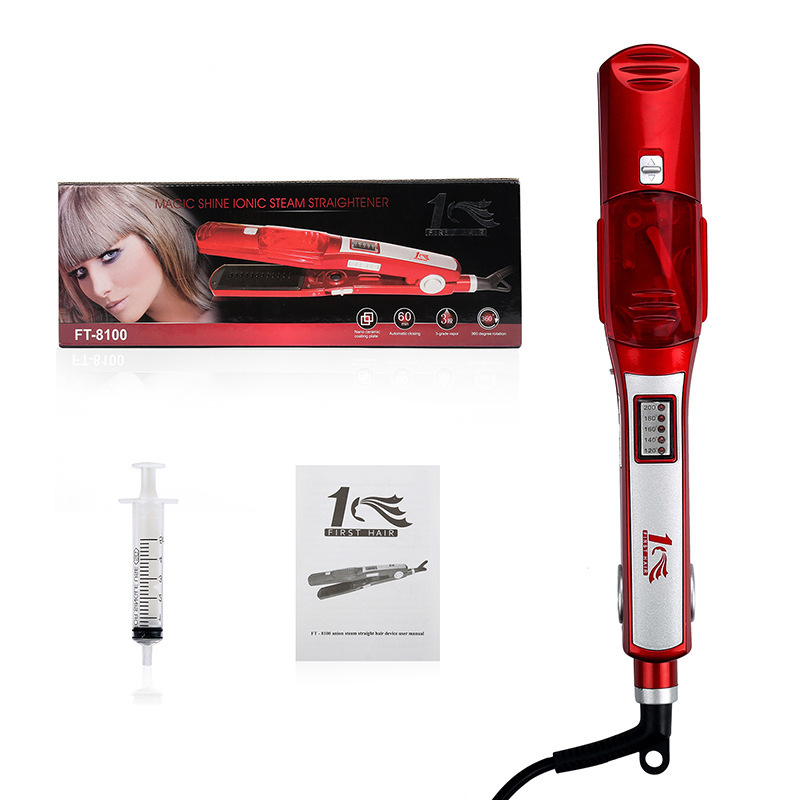 Hair Steam Straightener Ceramic Tourmaline Flat Iron Hair Straightening Iron Argan Oil Professionnel Hair Salon Steam Style