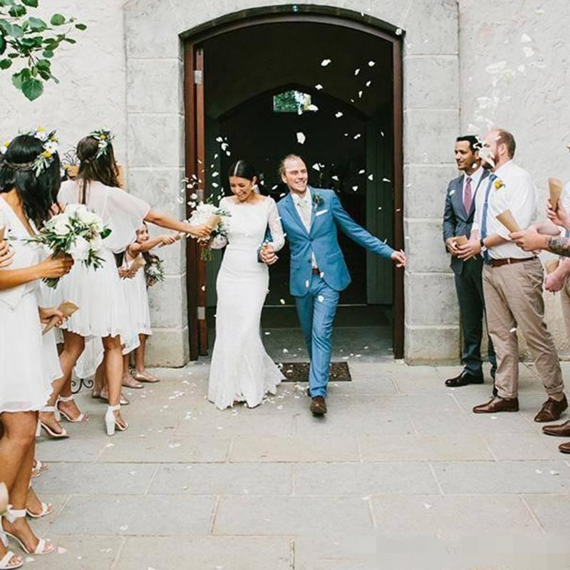 White Short Sleeves Beach Bridesmaid Dresses Knee Length V Neck Ruched Plus Size Summer Wedding Guest Party Formal Wear 0505