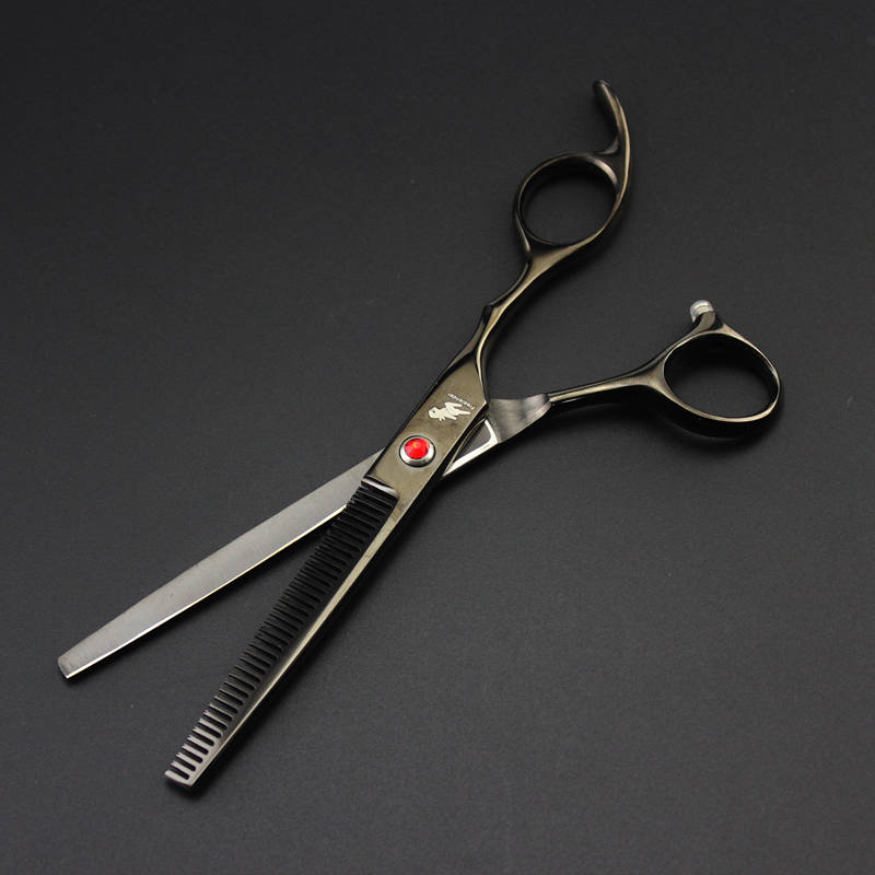 with retail packing poetry kerry/freelander 7.0 inch 6CR 62HRC hair Cutting/thinning scissors kit rainbow/black hair scissors set + comb