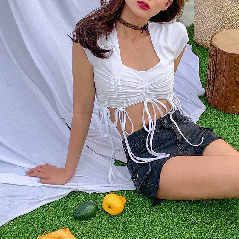 Harajuku leisure Vacation cotton short sleeve crop top women elegant white tassel T-shirt 2020summer ladies popular tees
Harajuku leisure Vacation cotton short sleeve crop top women elegant white tassel T-shirt 2020summer ladies popular tees