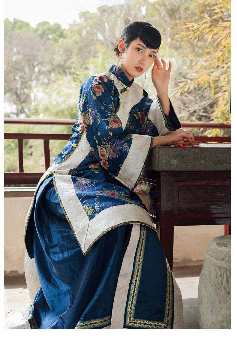 China Qing Dynasty Women's Clothes Traditional Chinese Old-fashioned Dress Miss Lady Performing Dresses High End Hanfu Apparel