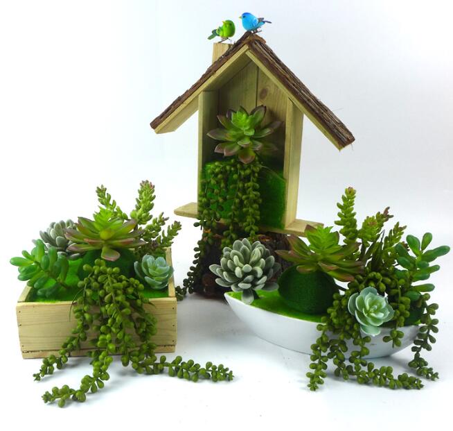 Artificial Succulents Plant Decoration Land Lotus Plants Grass Desert Artificial Plant Landscape Fake Flower Arrangement Garden Home