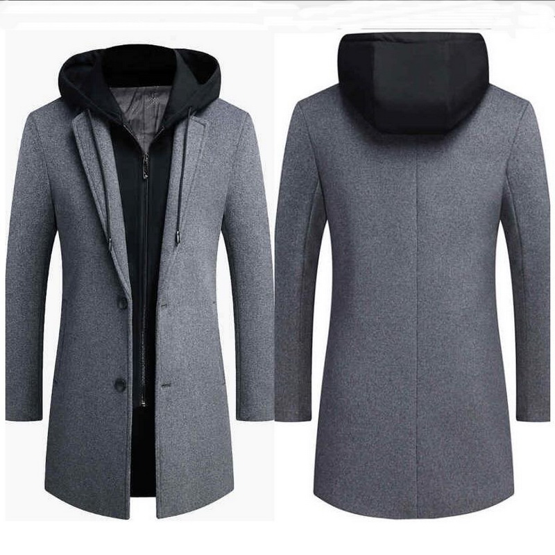 Men Brand Wool Blend Fashion Winter Warm Thick Woolen coat Mid-length Removable hat wool Coat Double collar Jacket, Black
Men Brand Wool Blend Fashion Winter Warm Thick Woolen coat Mid-length Removable hat wool Coat Double collar Jacket, Black