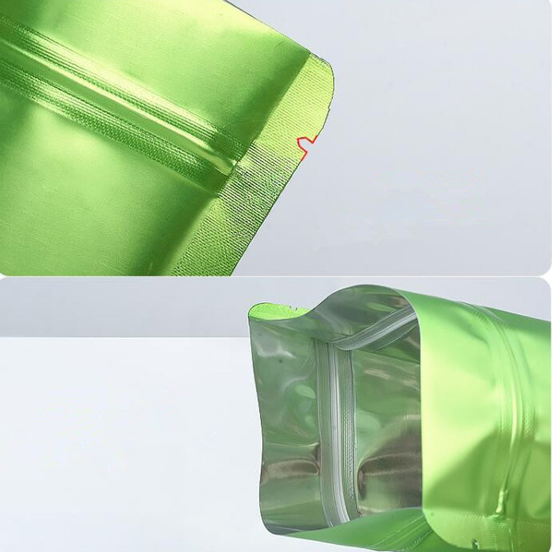 9 Size Green Stand up aluminium foil bag with clear window plastic pouch zipper reclosable Food Storage Packaging Bag LX2693