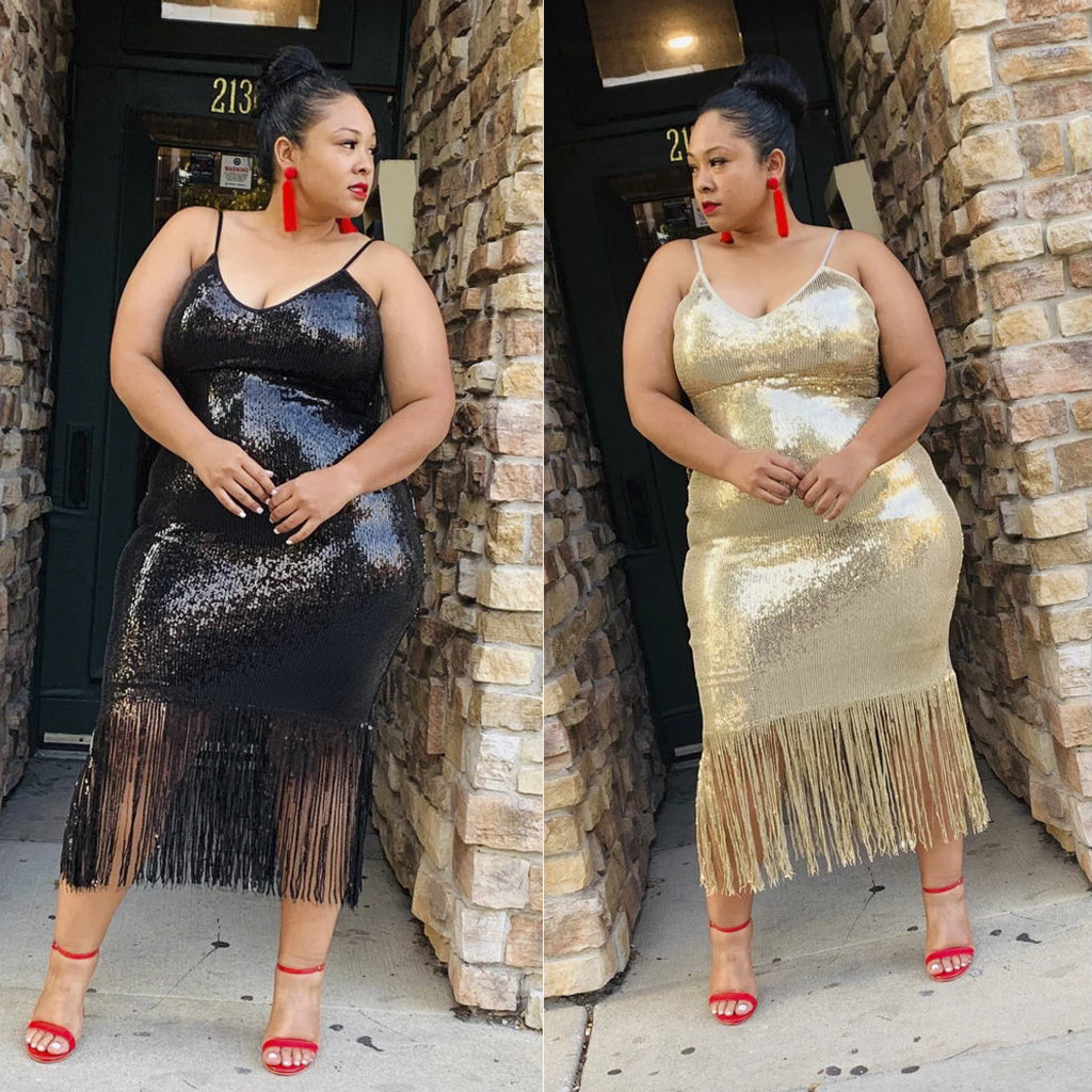 5XL YF1069 Metallic lustrous fringe stitching straps Casual Dresses women's dress plus size dress skirt, Black
5XL YF1069 Metallic lustrous fringe stitching straps Casual Dresses women's dress plus size dress skirt, Black