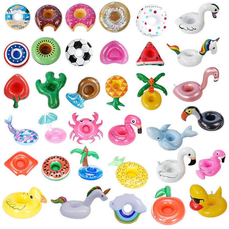 Novelty Games Beach Floats Drinks Cup Holder Swimming Pool Water Fun PVC Inflatable Support Cups Coasters Baby Bath Toys