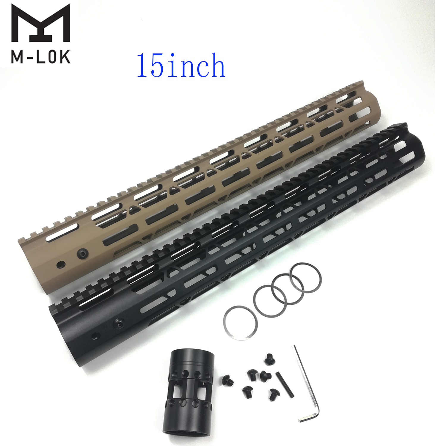 15 Inch M-Lok Handguard Rail Free Float Ultralight Design Aluminum Barrel Nut Black or Tan Color Optional
15 Inch M-Lok Handguard Rail Free Float Ultralight Design Aluminum Barrel Nut Black or Tan Color Optional