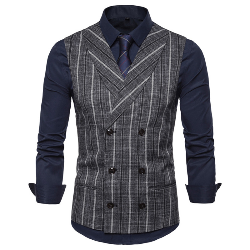 Mens Stripe Plaid Formal Blazer Vests Casual Double Breasted V-neck Fashion -2XL Male England Style Casual Vests EUR Size, Black
Mens Stripe Plaid Formal Blazer Vests Casual Double Breasted V-neck Fashion -2XL Male England Style Casual Vests EUR Size, Black