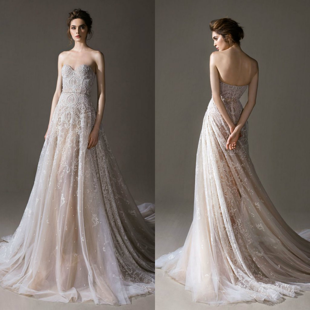 2020 Ersa Atelier Wedding Dress Sweetheart Lace Appliqued Vestido De Noiva Plus Size Beach Boho Wedding Dresses Bridal Gowns