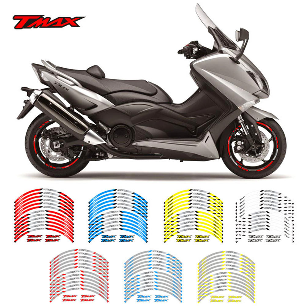 

New high quality 12 Pcs Fit motorcycle wheel sticker stripe reflective rim applique for Yamaha TMAX 500 530