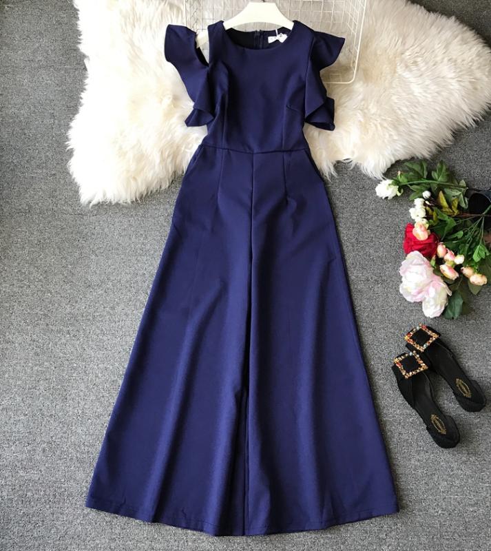2020 new fashion women's clothing adult Ruffled irregular trousers jumpsuit female flared pants, Blue
2020 new fashion women's clothing adult Ruffled irregular trousers jumpsuit female flared pants, Blue