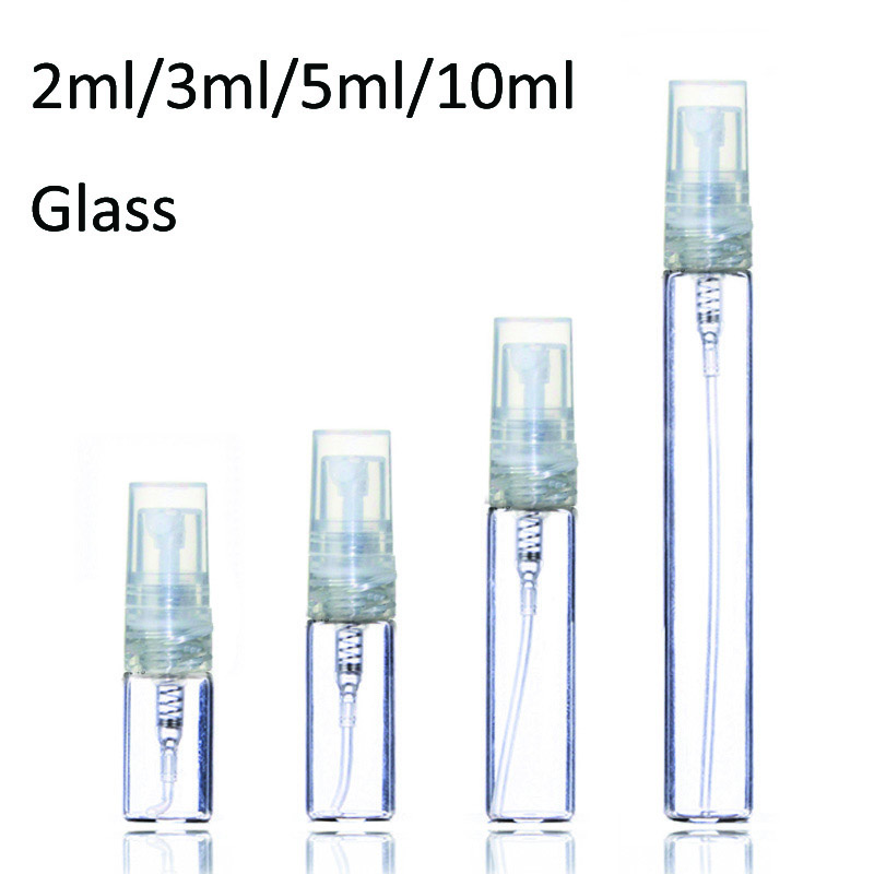 2ml 3ml 5ml 10ml Plastic/Glass Mist Spray Perfume Bottle Small Parfume Atomizer Travel Refillable Sample Vials