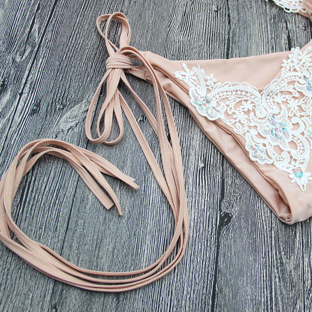 2020 crystal bikini women swimsuit push up rhinestone biquini thong swimwear reversible swimwear beachwear nude bathing suit 2018