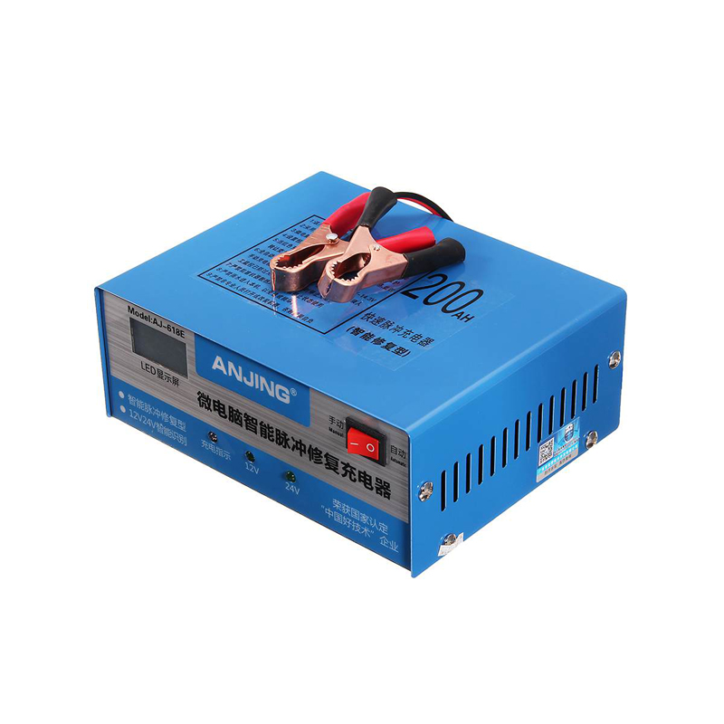 Full Automatic Auto Battery Charger Automatic Intelligent Pulse Repair 130V-250V 200AH 12/24V With Adapter For Car Motorcycle