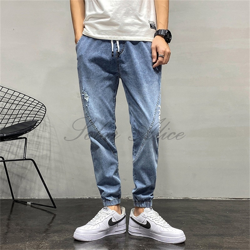 Free shipping 2020 men's spring and summer new elastic waist ankle length jeans elastic stitching tethered beam casual pants, Gray
Free shipping 2020 men's spring and summer new elastic waist ankle length jeans elastic stitching tethered beam casual pants, Gray