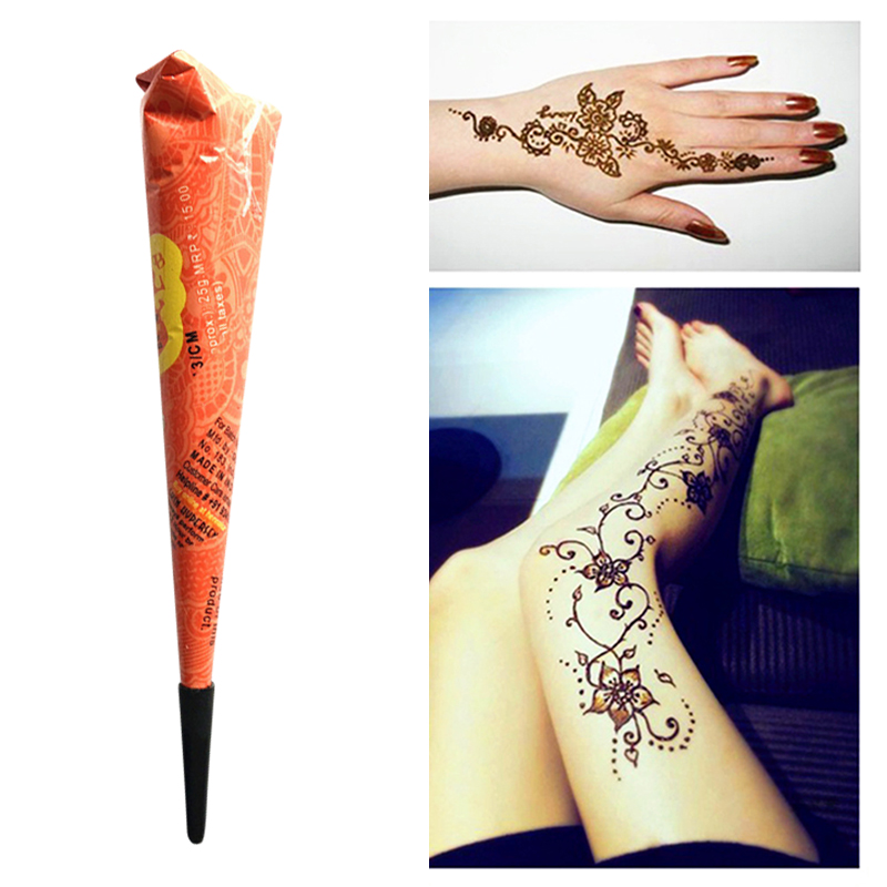 Drop Ship Henna Paste Temporary Tattoo Waterproof Body Paint hena Art Cream Cone For Stencil Mehndi Body Art TSLM2